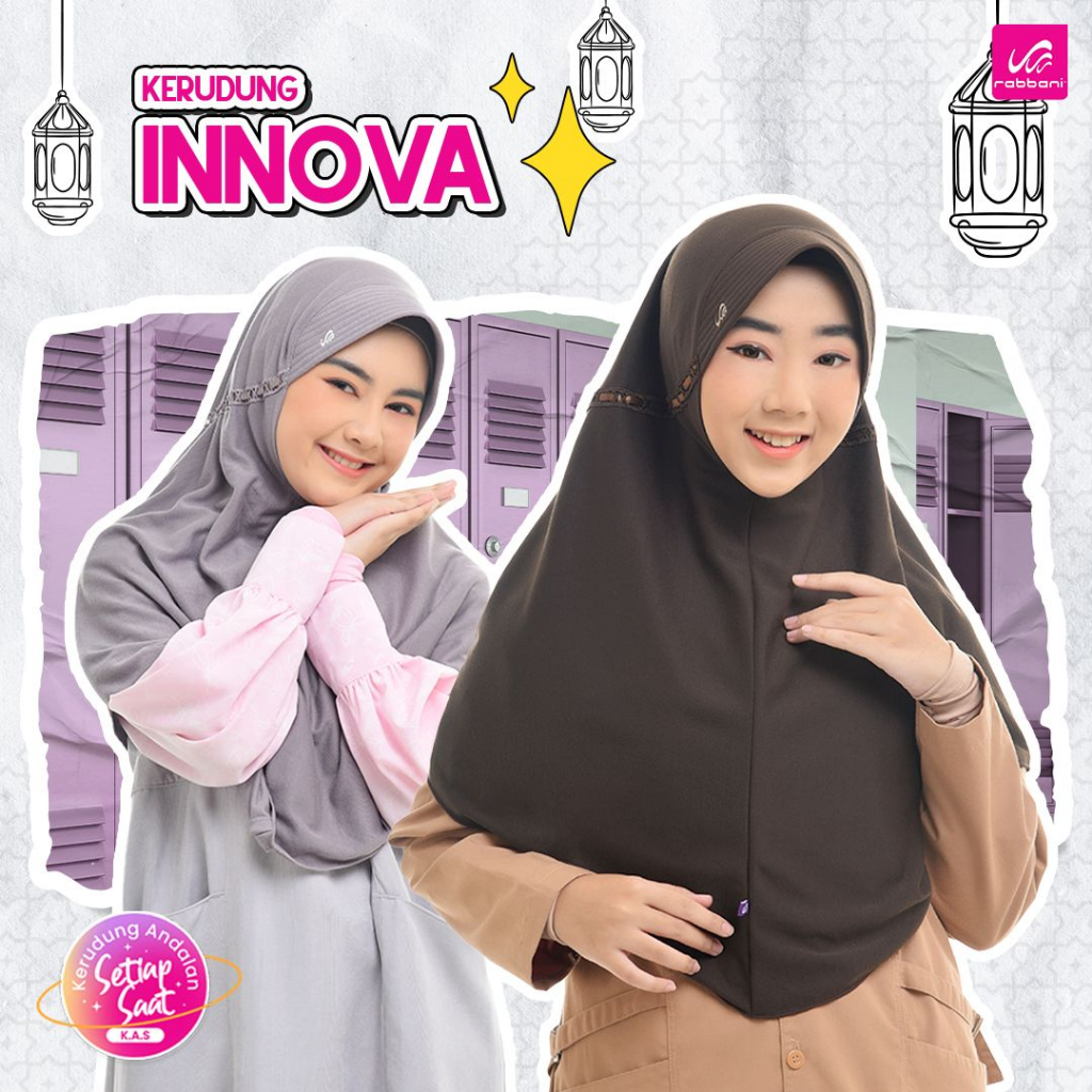 Kerudung Rabbani INNOVA ORI Jilbab Sekolah SD SMP SMA SANTRIWATI Instan Serut Hijab Rabani Anak