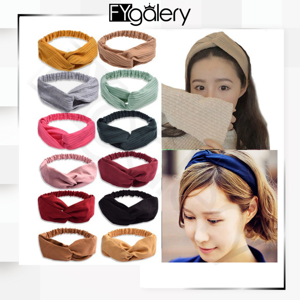 FYGALERY BD01 BD02 Bando Wanita Korea Headband Bandana Simpul Cewek Fashion Kekinian