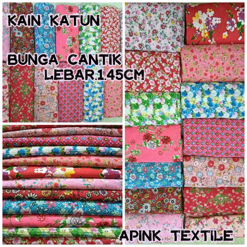 kain katun lokal motif bunga / bahan cotton polycotton premium