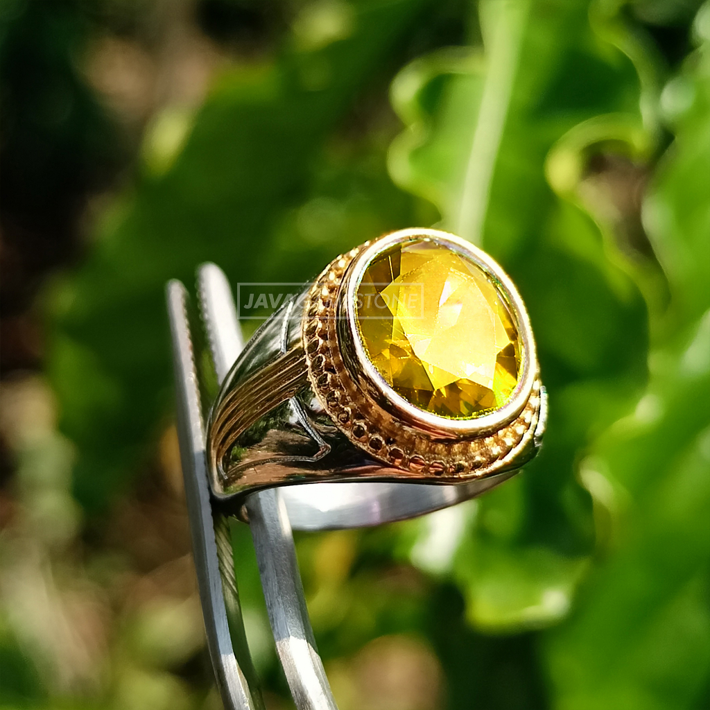 Cincin Batu Permata Yellow SAFIR / SAPPHIRE Cutting ASLI chattam