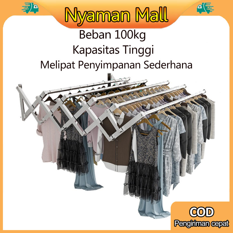 jemuran Baju Dinding Stainless Steel Pakaian Single Jemuran  Lipat Stainless Steel Rak Jemuran80 100 120 150