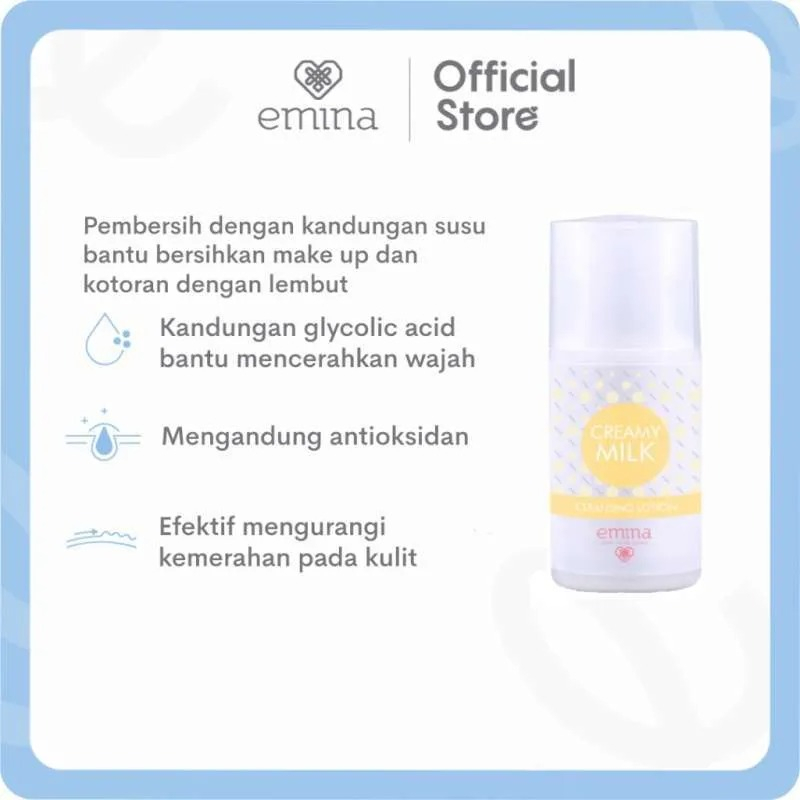 MFI - Emina Creamy Milk Cleansing Lotion Face Cleanser | Netto 50 ML