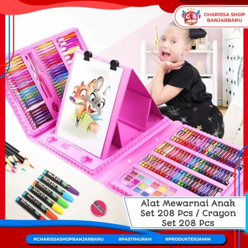 

Art Set 208pcs / Crayon Painting Set Alat Mewarnai Anak Murah Lengkap / Set Alat Mewarnai Anak 208pcs