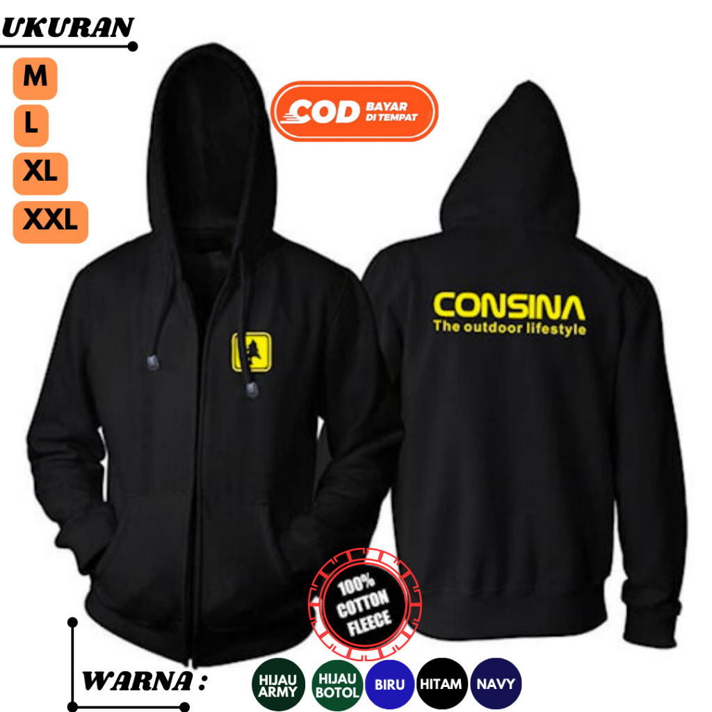 Jaket Consina Keren Pria Wanita Cowok Cewek Premium Original 100% Cotton Fleece Import Branded Terba