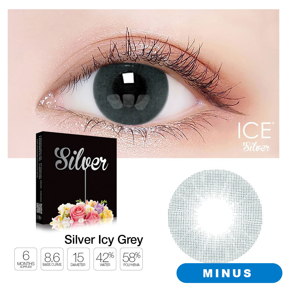 SOFTLENS X2 ICE SILVER 04 ( ICY GREY ) 15 MM