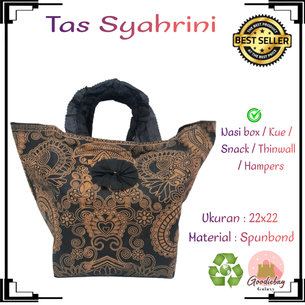 

Tas hajatan syahrini batik spunbond kotak nasi 22x22 tas syukuran selamatan berkat motif mawar coklat goodiebag min 12 pcs (Harga Lusinan)