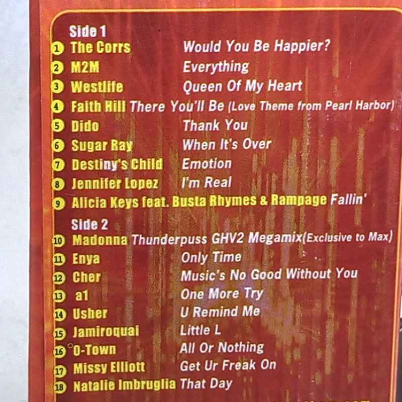 Kaset pita Max 9 2002 Kompilasi lagu barat mixtapes