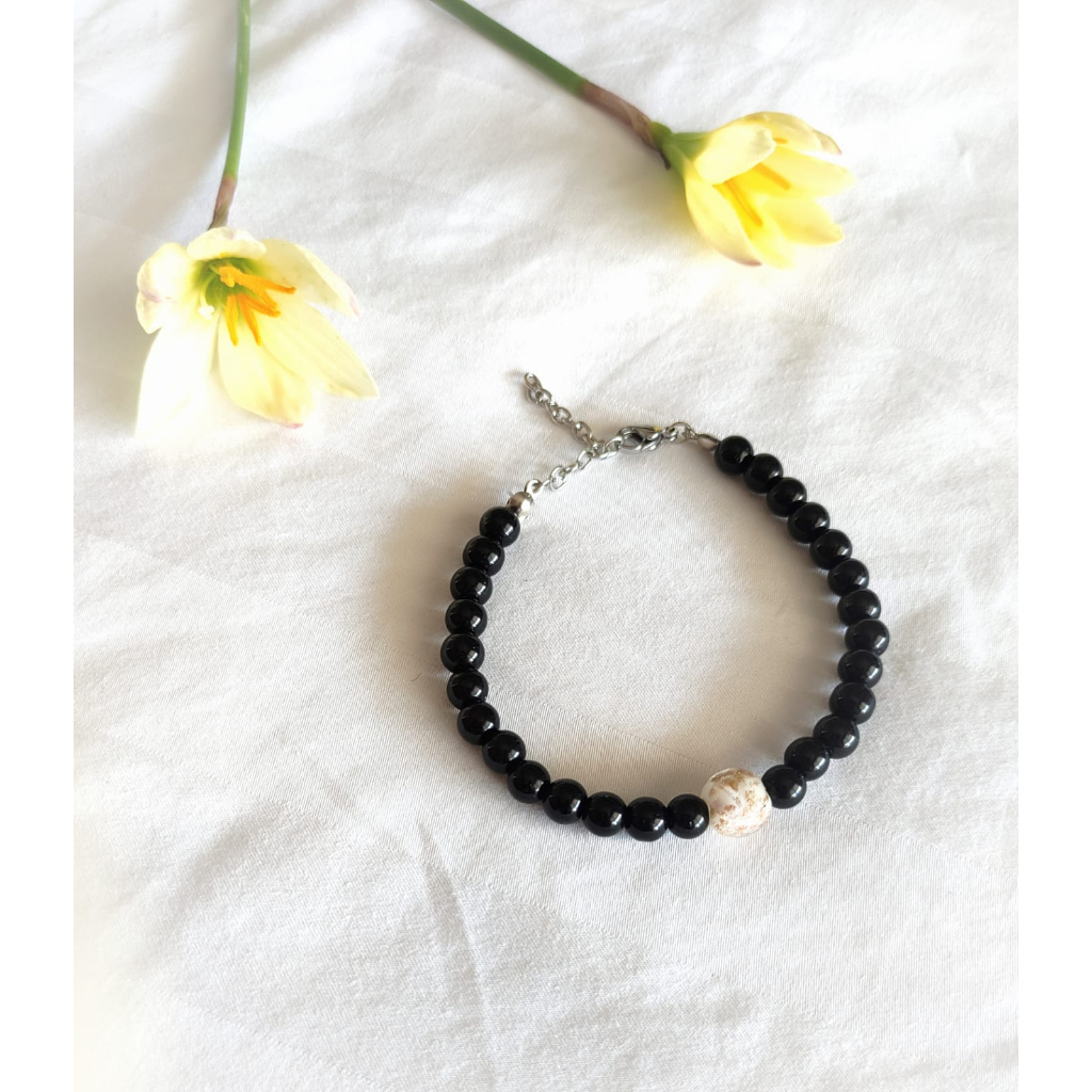 BRACELET WOMAN GELANG KOREA HITAM BLACK SERIES