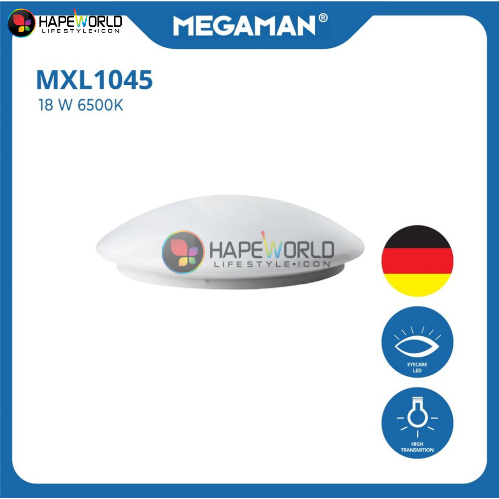 Lampu Led Ceiling Light MEGAMAN 18W 18 Watt Plafon 6500K Putih