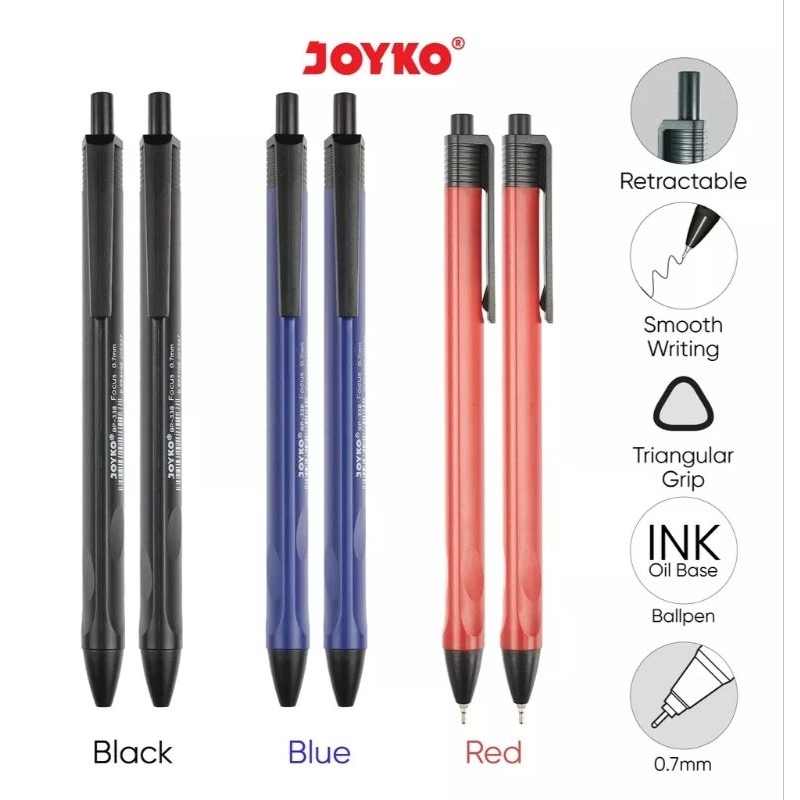 

Ball pen BP 338 Pen joyko Vocus BP338 0,7mm Tinta Hitam DALINGSHOP