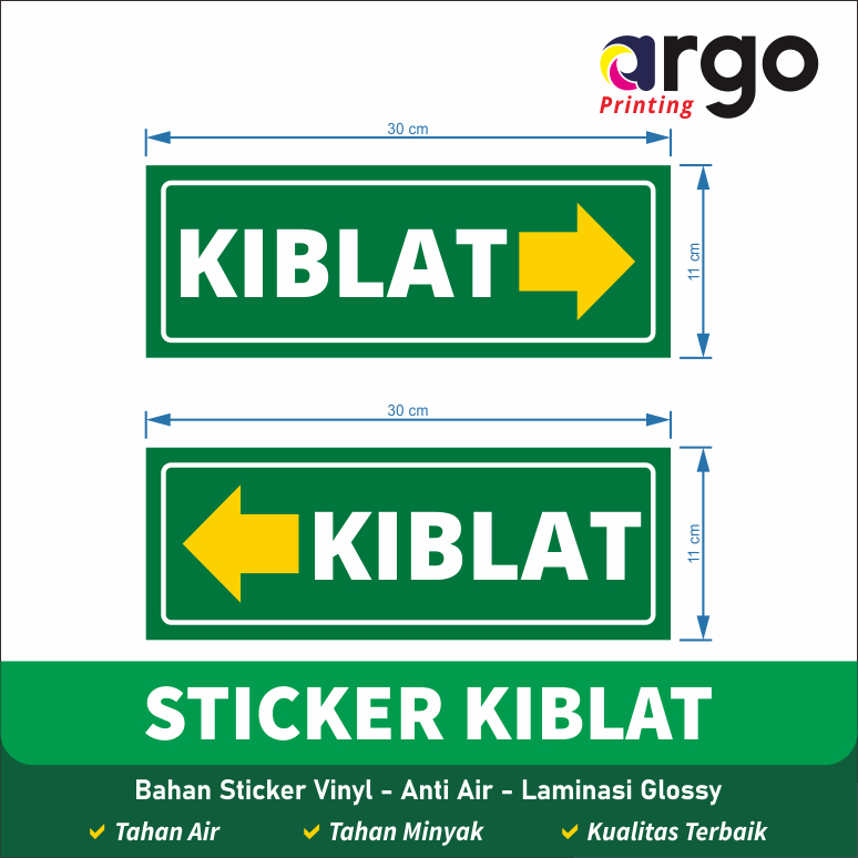 

Stiker arah Kiblat Glossy Anti air- Stiker Penunjuk arah Kiblat di masjid