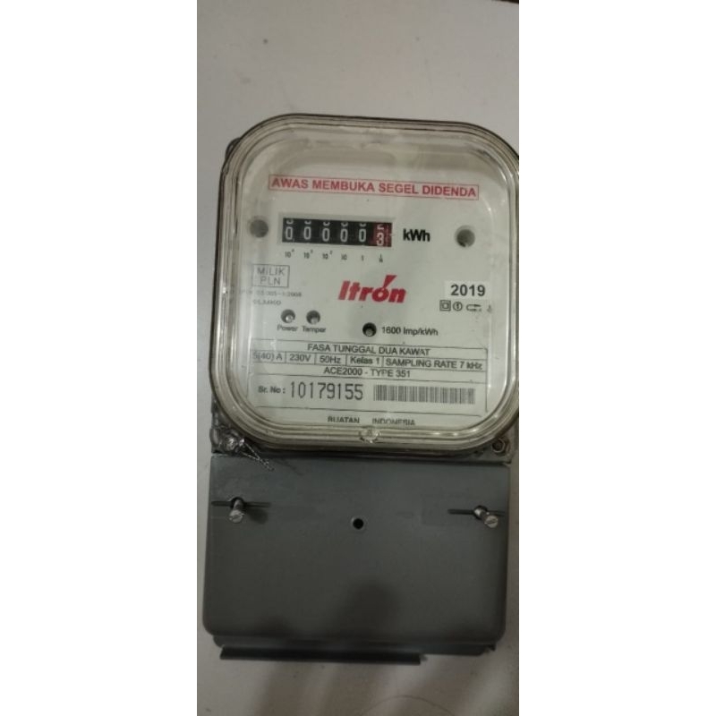 Kwh meter merk ITRON 5(40)A Semi Digital Pascabayar