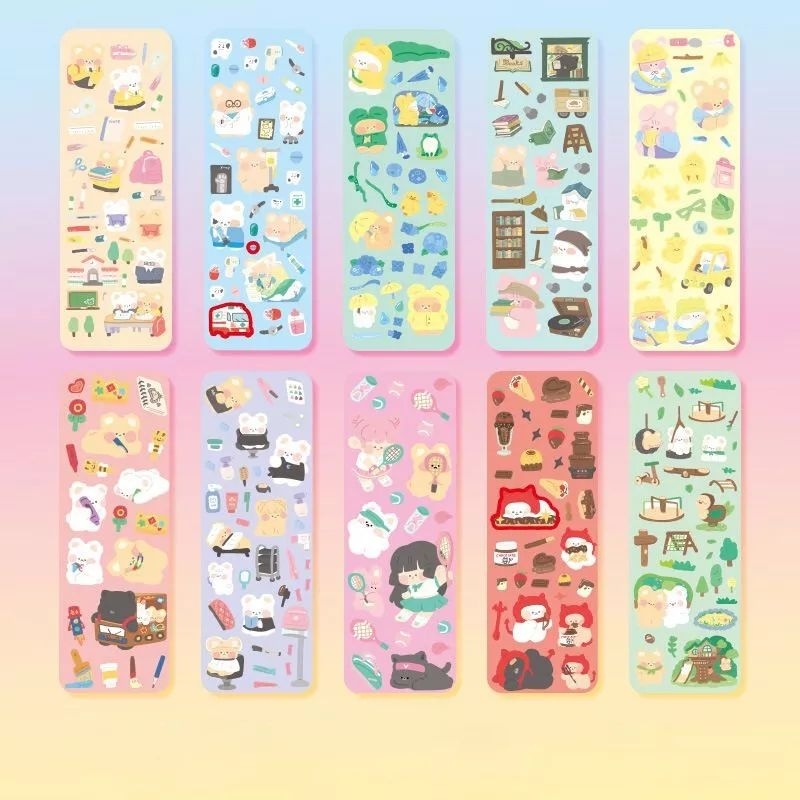 

BEAR NOTES - KEIVRYTHING Sticker Sheets Journal Planner Kawaii Aesthetic Kiss Cut