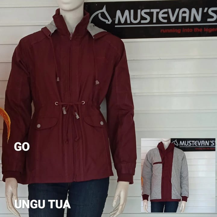 gof JAKET MUSTEVANS PARKA PARASUT jaket wanita jaket cewek berkualitas bagus !!!