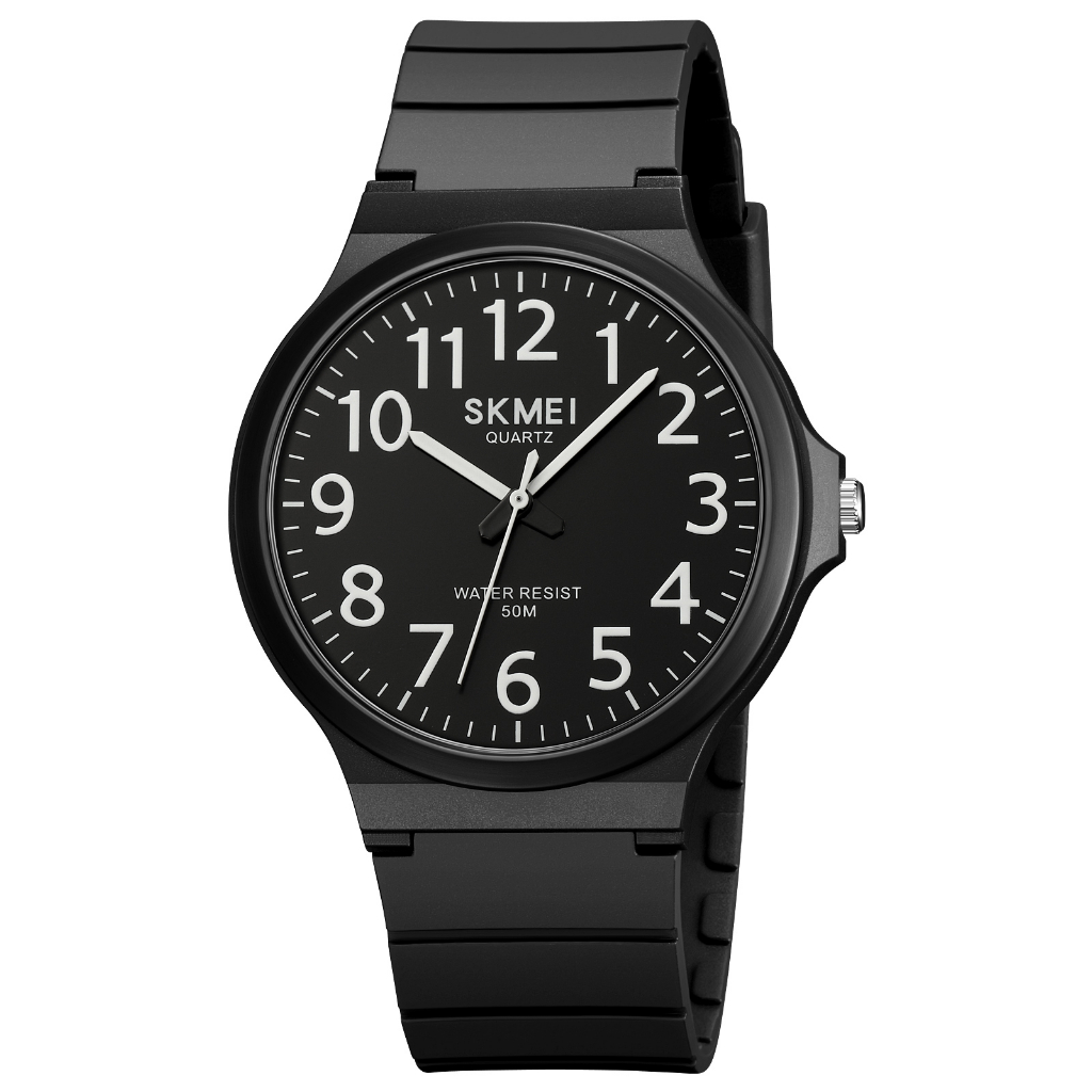 SKMEI 2108 Jam Tangan Pria Wanita Analog Sport Anti Air 5 Bar MGOS-Hitam Hitam - Angka
