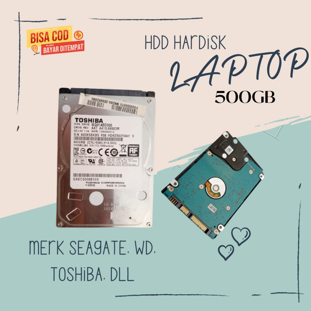 Hardisk Internal Laptop 500Gb HDD 2.5inch WD, Toshiba