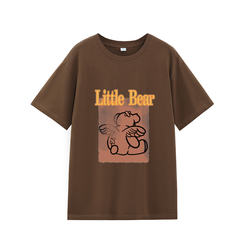 Baju Kaos Wanita Lengan Pendek Warna Brown/T-shirts Import/Baju Cewe Oversize (realpict)