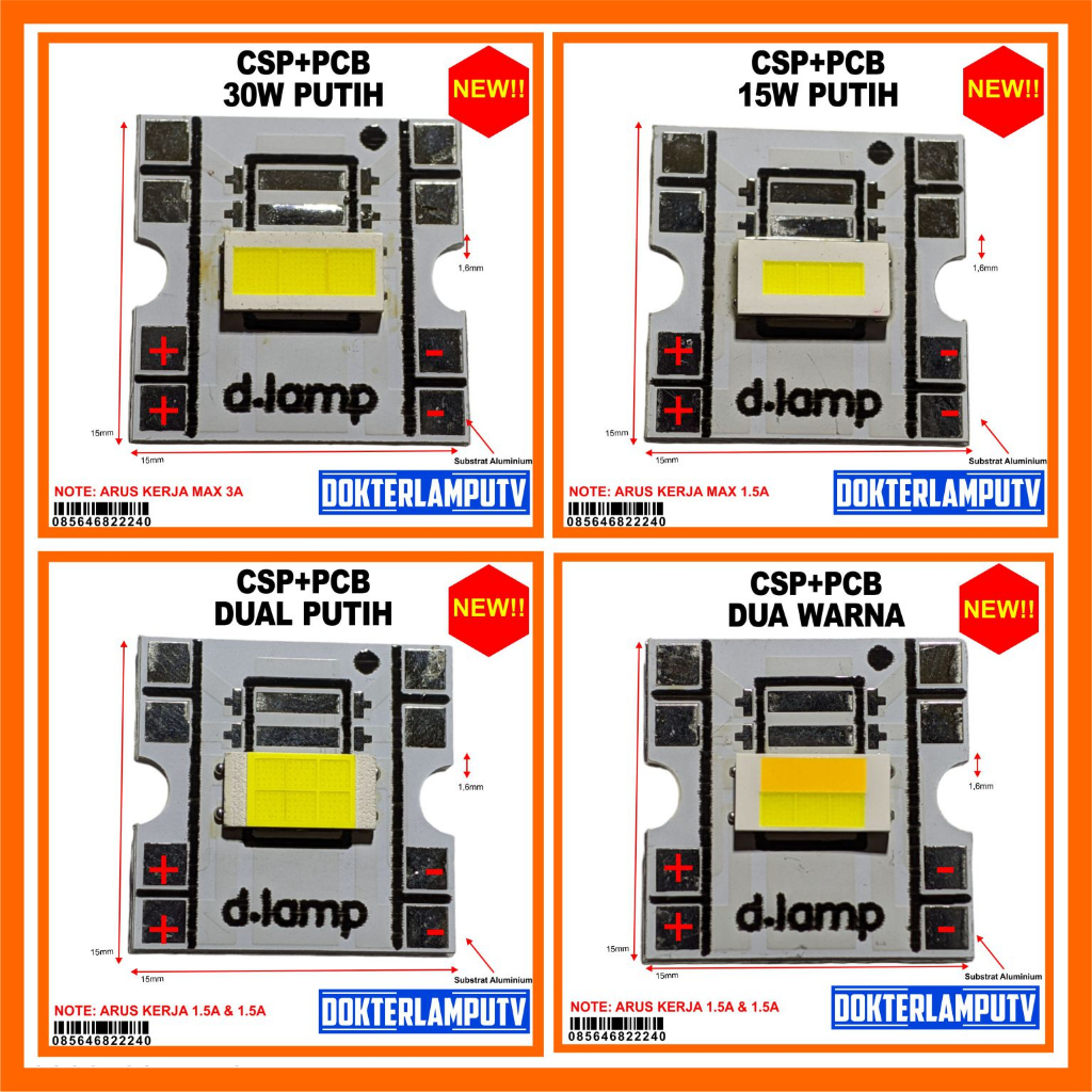 CSP + PCB 15W 30W PUTIH DIY PROYEKTOR LED 3570 9V DOKTERLAMPUTV