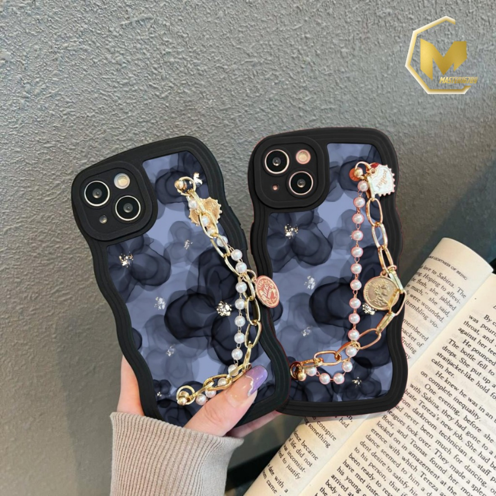 GC44 GC53 CASE CASING SOFTCASE SILIKON WAVY WAVE AESTETHIC RANTAI MUTIARA GRIP FOR REALME C11 REALME C12 C25 30A 50A NARZO 20 C15 C17 7I C20 NARZO 50I MA4917