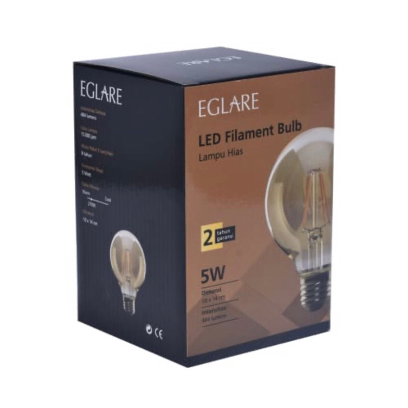 KRISBOW EGLARE BOHLAM LAMPU LED FILLAMEN GLOBE 5W G95 E-27/ACE BULB FILLAMENT GLOBE 5W/ACE BOHLAM LAMPU BERGARANSI/ACE LAMPU KAFE/ACE LAMPU BOHLAM LED VINTAGE