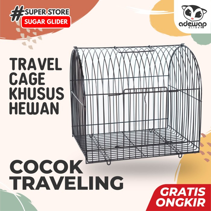 ADEWAP GLIDER Tas Travel Cage Curve Sugar Glider + Kandang