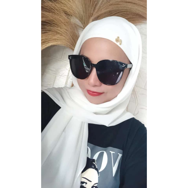 Hijab Jilbab Segi Empat + Inner 2 Layer Pake Label Logam Alloy Premium