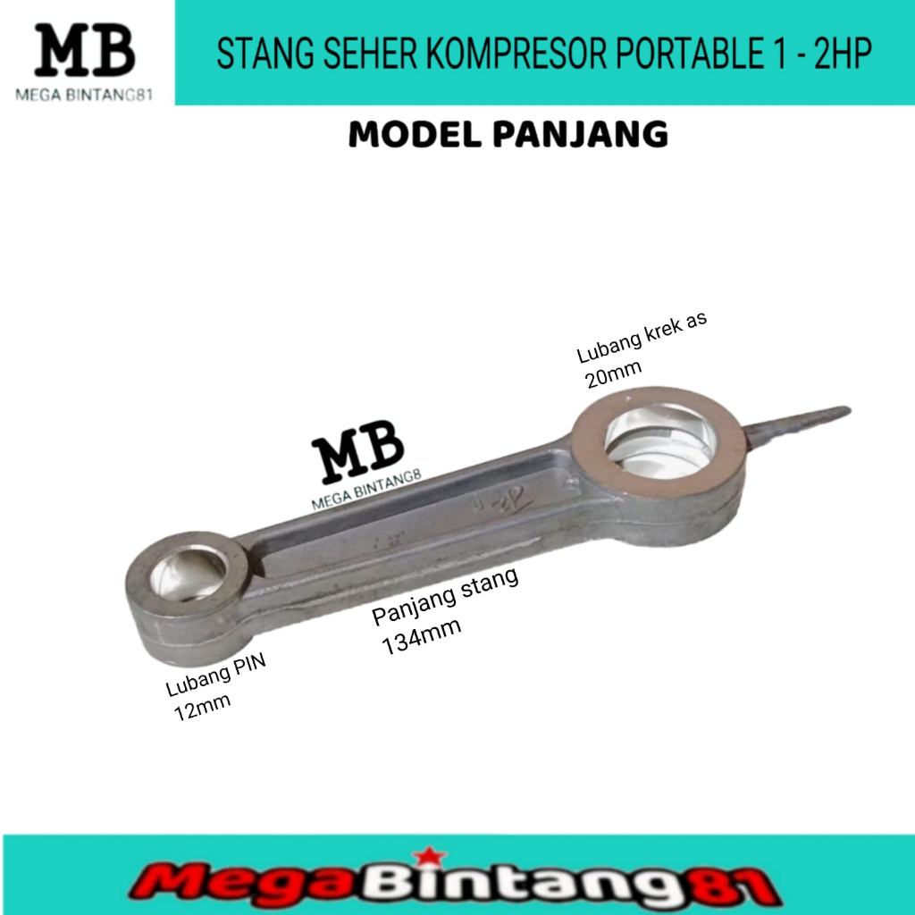 Stang seher kompresor controd stang seher kompresor listrik piston kompresor LAKONI 1HP- 2HP PANJANG