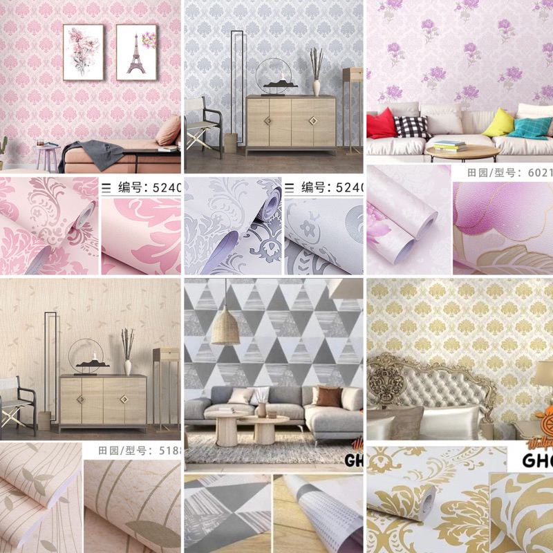 GROSIR WALLPAPER STICKER DINDING UK LEBAR 45CM X PANJANG 8-9M