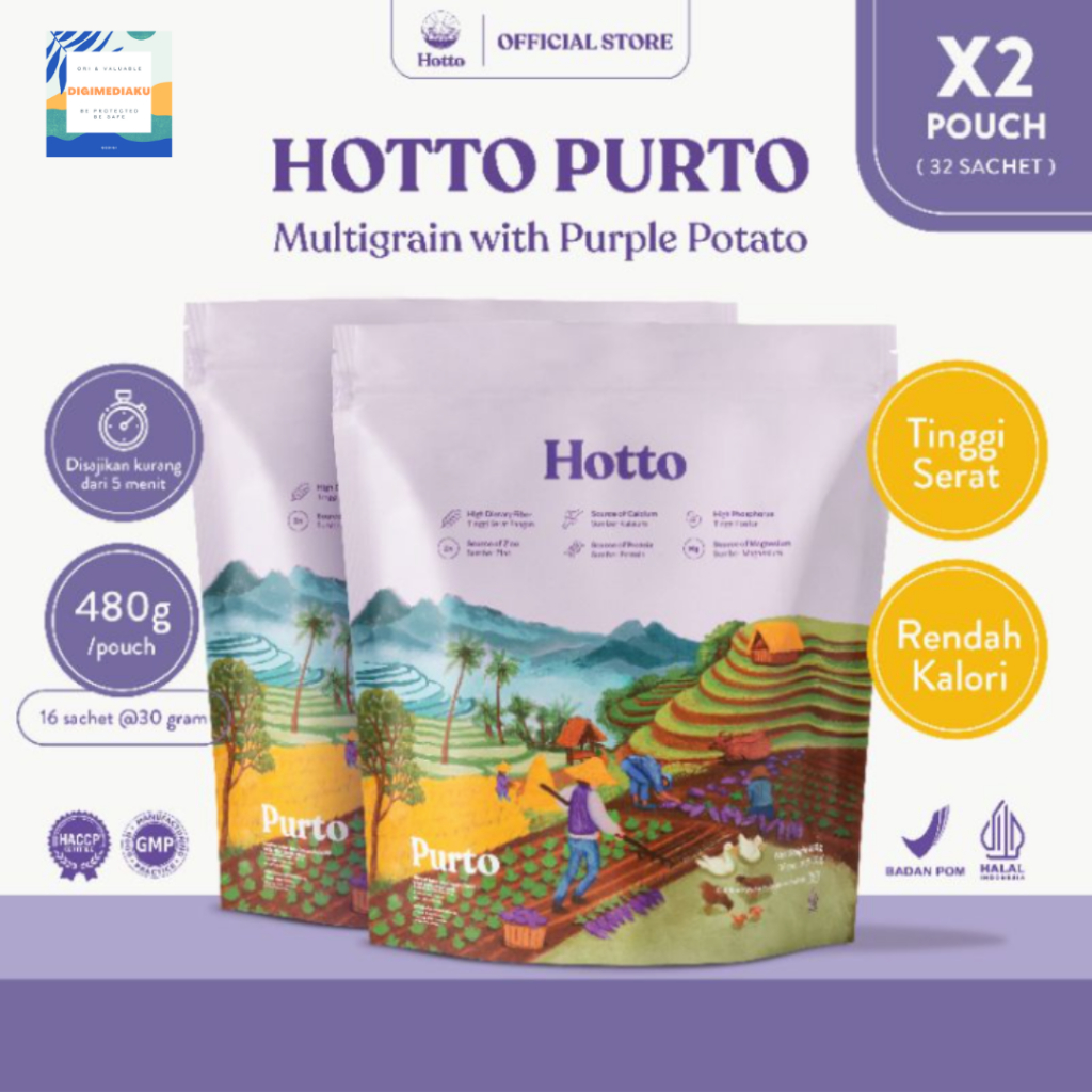 PROMO BUNDLING !! Hotto Purto Multigrain with Purple Potato (2 pouch) Meal Replacement