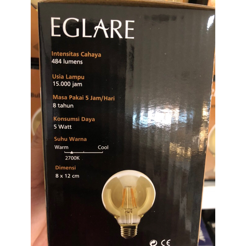 KRISBOW EGLARE BOHLAM LAMPU LED FILLAMEN GLOBE 5W G80 E-27/ACE BULB FILLAMENT GLOBE 5W/ACE BOHLAM LAMPU BERGARANSI/ACE LAMPU KAFE/ACE LAMPU BOHLAM LED VINTAGE