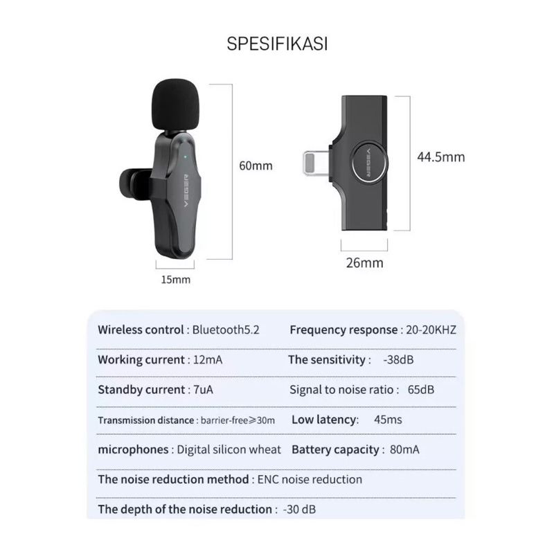 Wireless Microphone For Android Iphone Audio Portable Mini