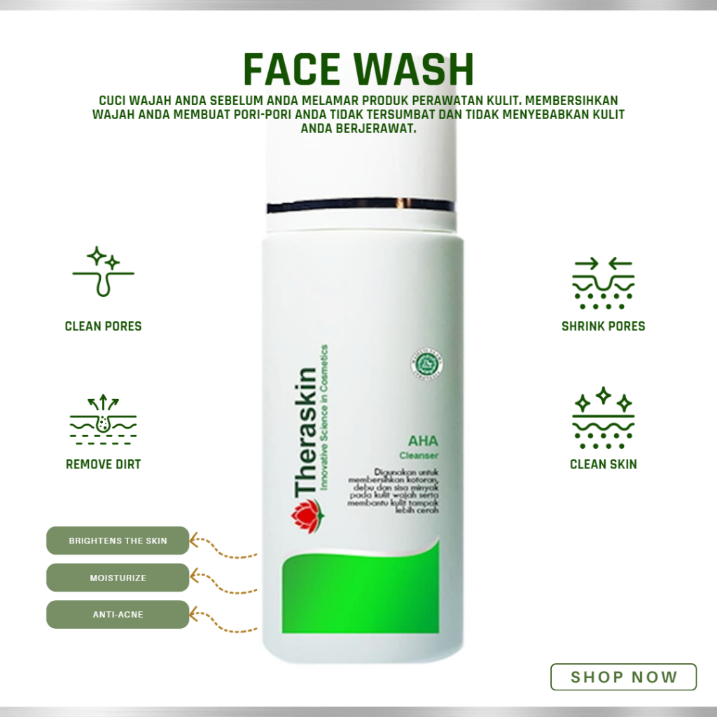 THERASKIN AHA CLEANSER (SABUN PEMUTIH WAJAH FLEK HITAM & SCAR DARK SPOT)
