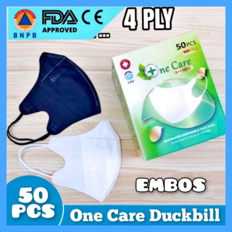 Masker Duckbill 4 Ply Isi 50 Pcs Embos Tebal Tali pipih Semarang