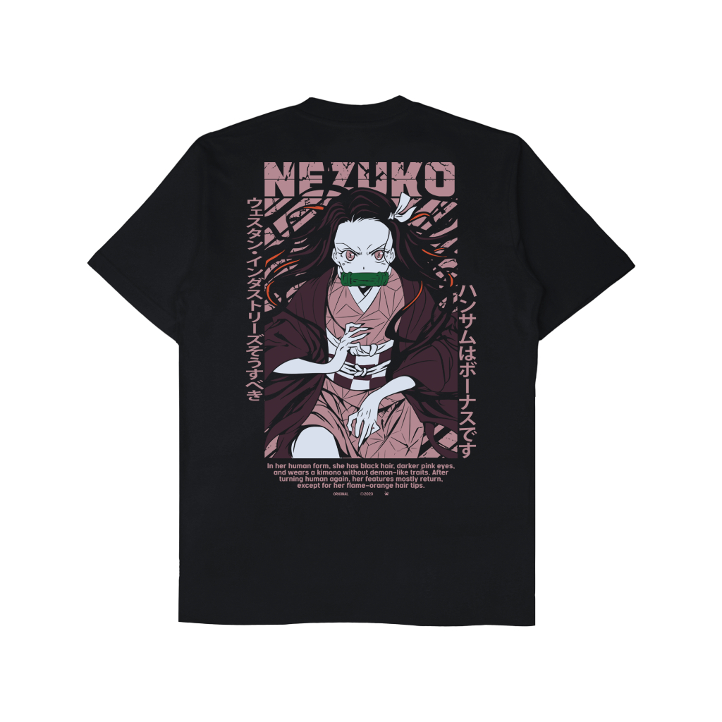 Tshirt Kaos Anime Demon Slayer / Kimetsu No Yaiba Nezuko Kamado Hitam - Kuul Industries