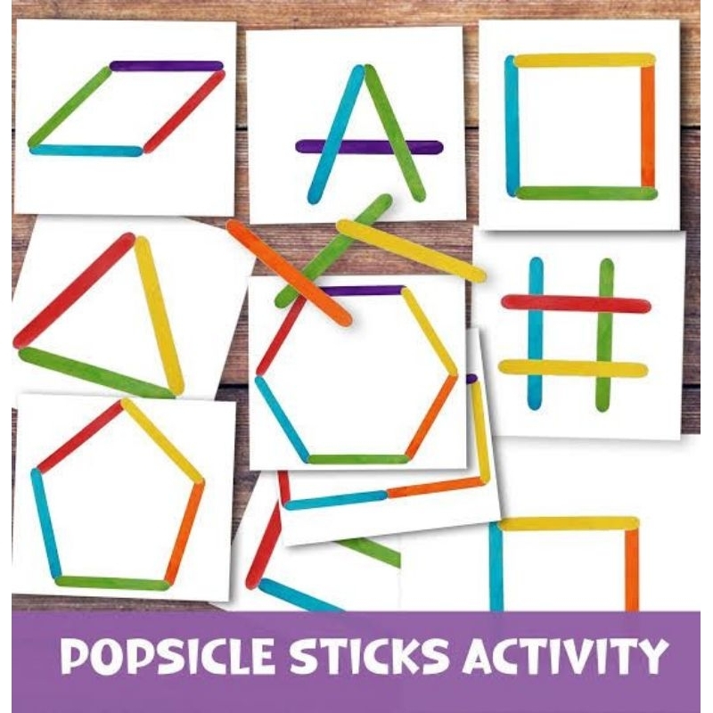 Mainan Edukasi Stik Es Krim Warna Warni Worksheet Puzzle Montessori