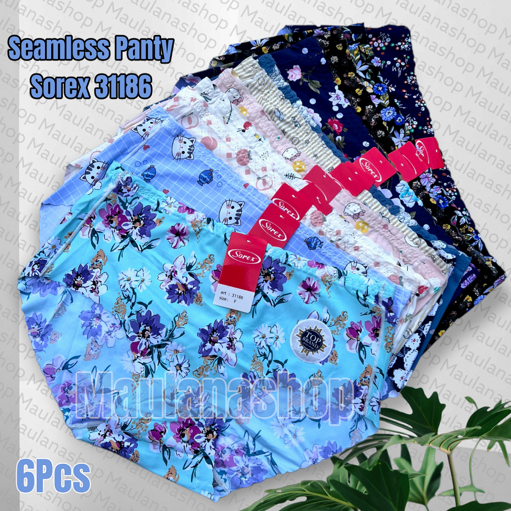 6Pcs Celana Dalam Seamless Panties Motif Bunga Cd Wanita Sorex 31186 Tanpa Jahitan Jumbo EXTRA SIZE