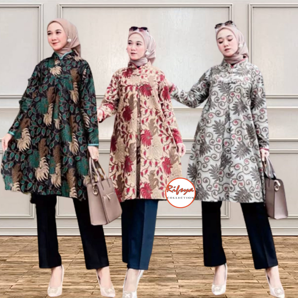 Batik Tunik Modern Atasan Batik Seragam Kerja