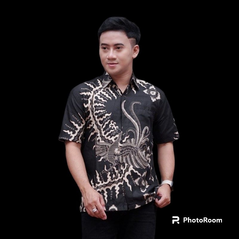 NEW ARRIVAL DISTRO KEMEJA BAJU BATIK PRIA LENGAN PANJANG PRIA COWO COWOK BORDIR SOGAN HRB026 MODERN