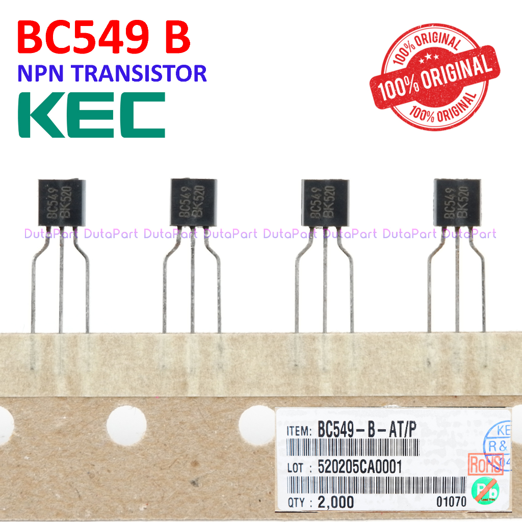 BC549B BC549 ORIGINAL KEC KOREA NPN Transistor BC 549 B TO-92