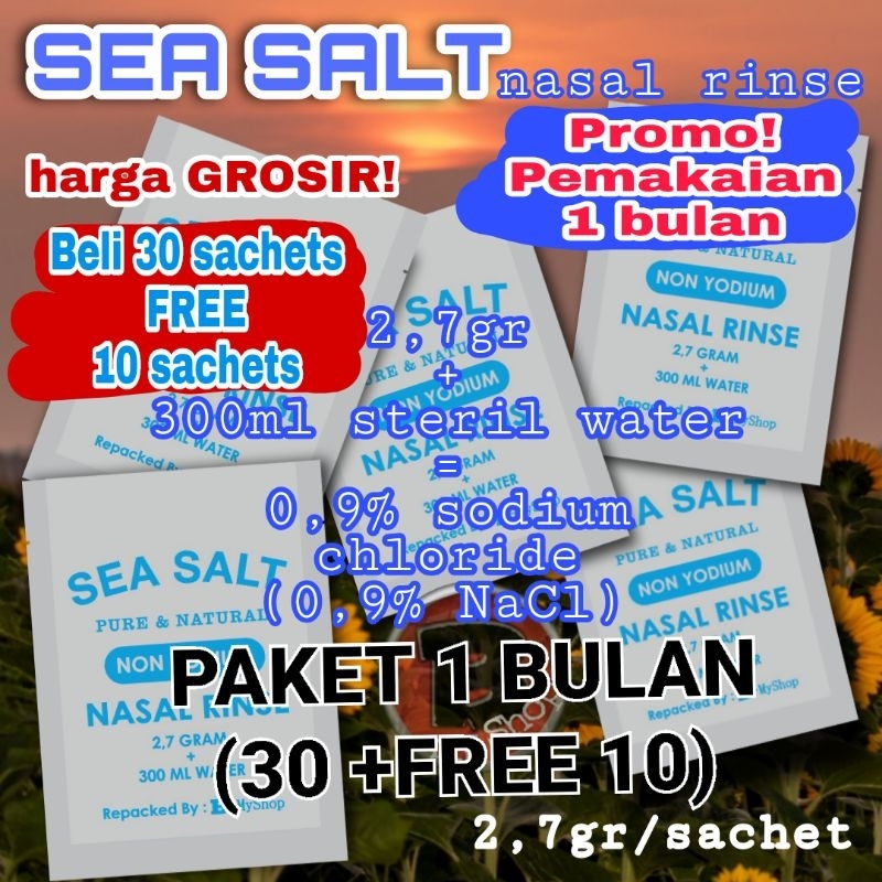 2,7GR PAKET 1 BULAN GARAM NASAL RINSE (BELI 30 FREE 10)