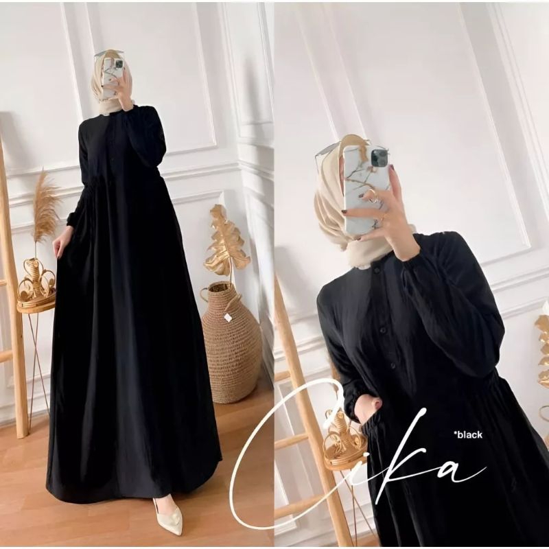 Gamis Cika Bahan Cringkle Airflow Premium//Gamis Wanita Hyget Dress Homey