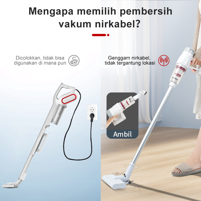 Kaisa Villa Vacum Cleaner 3 in 1 Penghapusan tungau Pengisian tanpa kabel Penyedot Debu 7001 - Putih