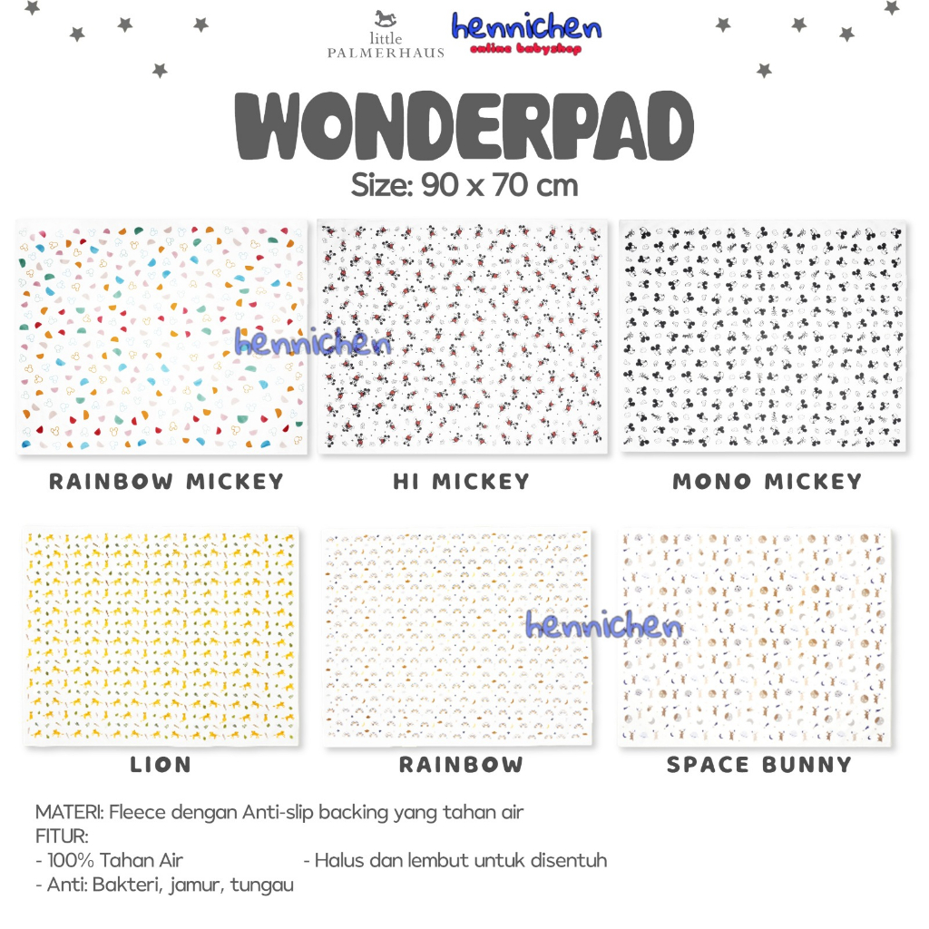 Little Palmerhaus Wonderpad /  PERLAK KUMA KUMA Perlak Bayi WATERPROOF Wonderpad 70x90cm