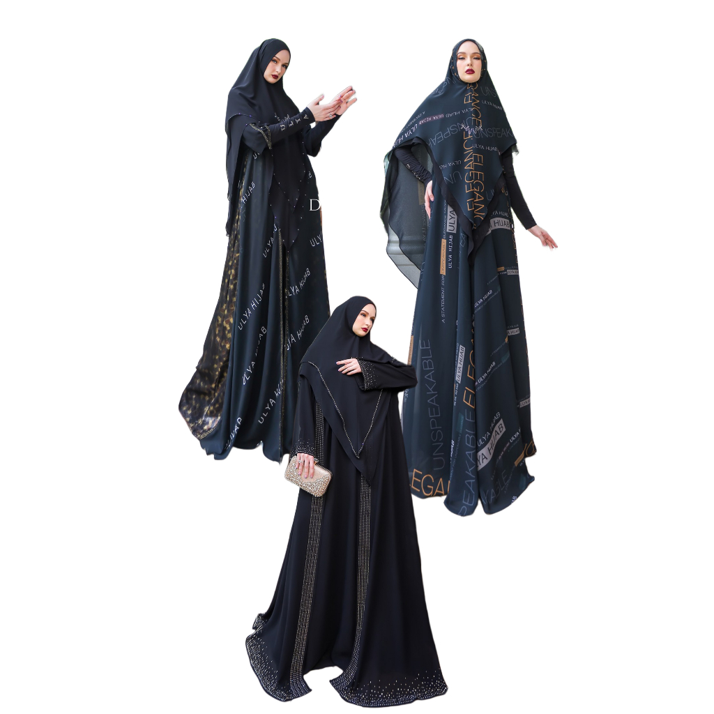 Ulya Hijab / Baju Set Syari / Dazzling Black Series