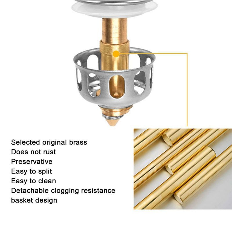 Filter Pembuangan Wastafel Stainless Tutup Saluran Pembuangan Air Wastafel Basin Drain Filter