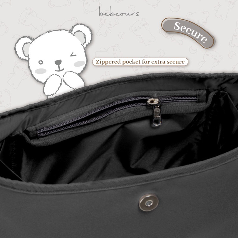 Bebeours Stroller Organizer Shoulder Diaper Bag / Tas Stroller Keperluan Bayi