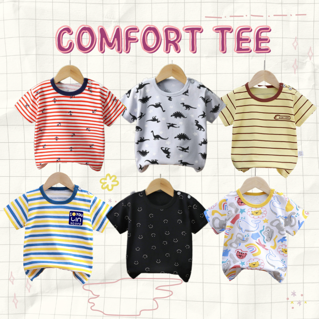 Kaos Anak laki laki perempuan atasan LENGAN PENDEK , Tshirt anak dan bayi import Baju Anak Baju Bayi