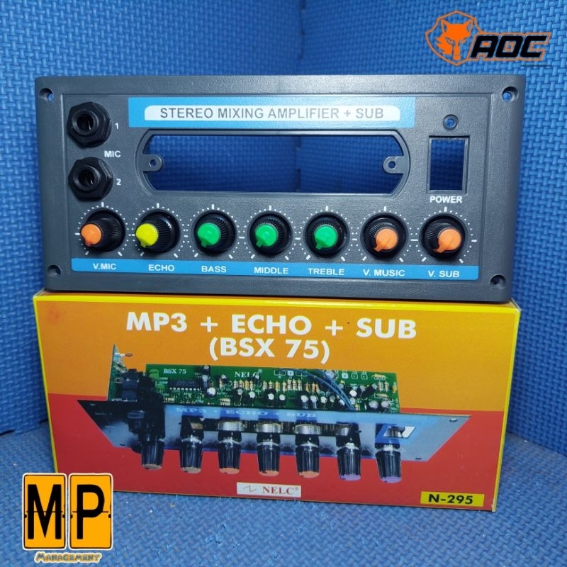 Kit modul tone control speaker aktif mp3 stereo karaoke echo mix sub BSX 75 NELC N-295