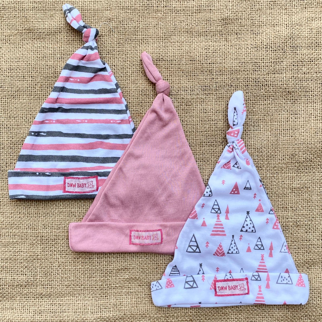 3 Pcs Kupluk Bayi Dusty Newborn Sablon Topi Bayi Pelindung Kepala Bayi Asyam Baby