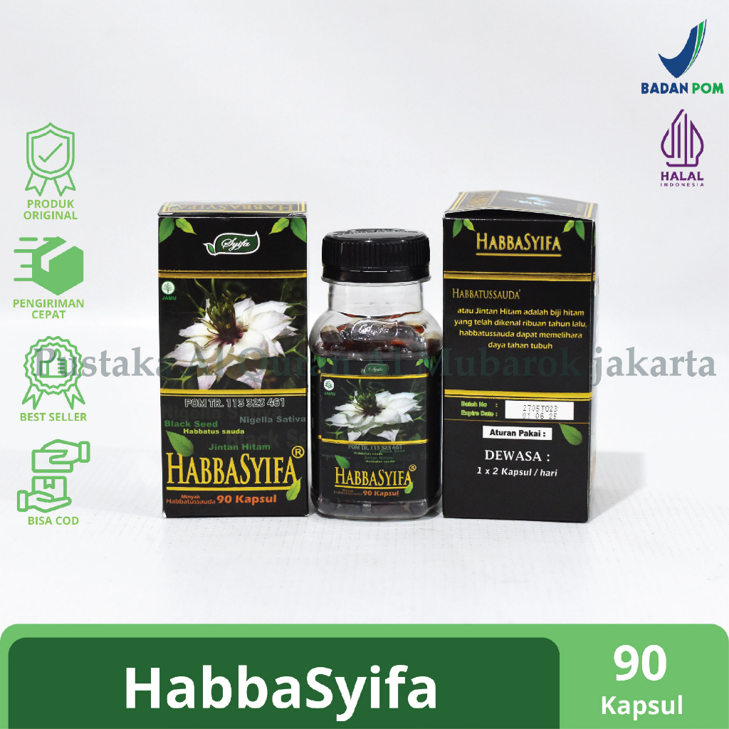 Habbasyifa Jintan Hitam Habbatussauda Oil Suplemen Jinten Isi 90 Kapsul Habbasyi Habatussauda Jinten